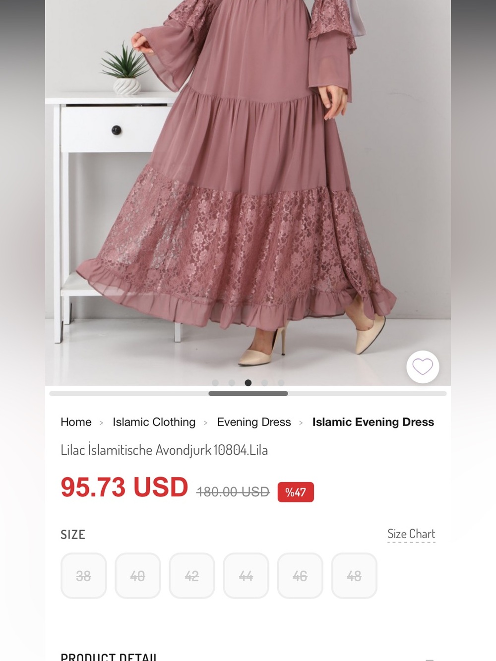 Burun Modest Maxi - Mauve Lace-Trim Maxi Dress